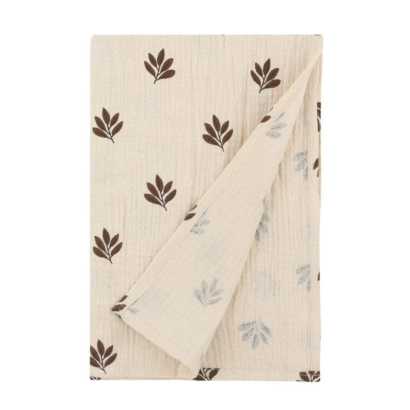 Baby Crepe-Cotton Floral Wrap Blanket Infant Blanket Beach-Towel