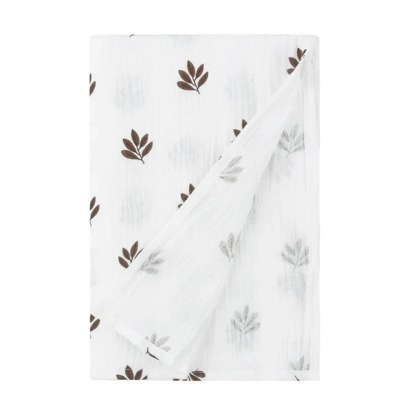 Baby Crepe-Cotton Floral Wrap Blanket Infant Blanket Beach-Towel