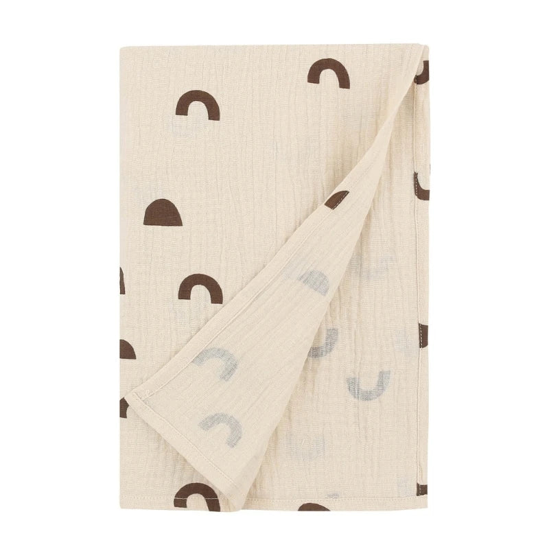 Baby Crepe-Cotton Floral Wrap Blanket Infant Blanket Beach-Towel