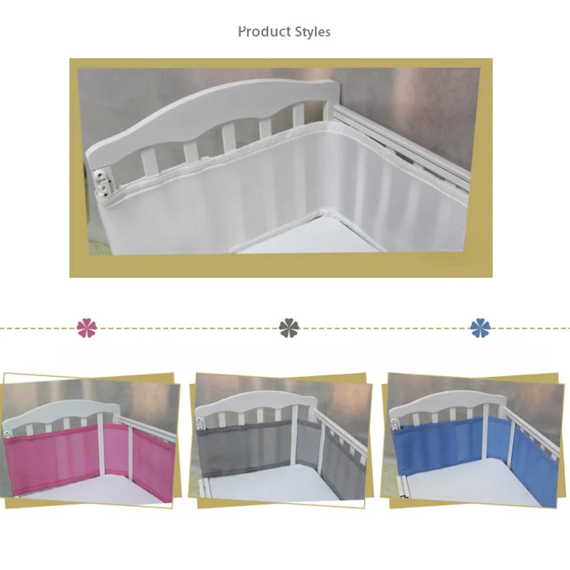 Baby Crib Fence 3D Breathable Anti-collision Bedding Kit