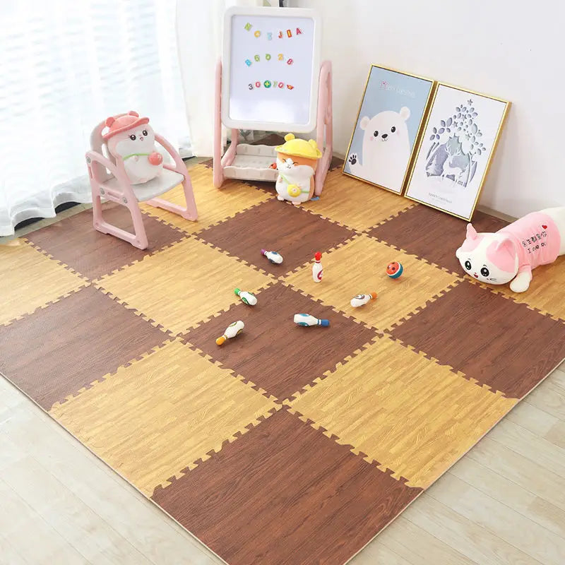 Baby EVA Foam Play Gym Puzzle Mats Wooden