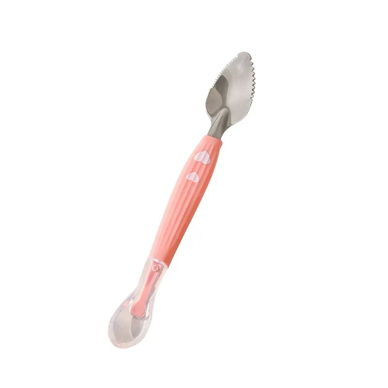 Baby Feeding Spoon Scraper Spoon Silicone Fruit Puree