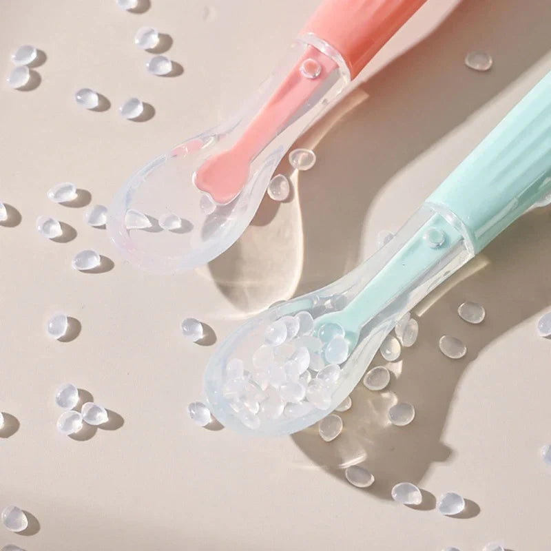 Baby Feeding Spoon Scraper Spoon Silicone Fruit Puree
