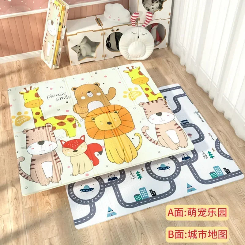 Baby Folding Crawling Activity Mat Kids Cartoon Waterproof