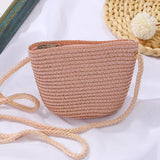 Baby Girl Fashion Casual Solid Straw Shoulder Bags