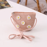 Baby Girl Fashion Casual Solid Straw Shoulder Bags