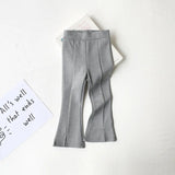 Baby Girls Elegant Solid Color Boot Cut Flare