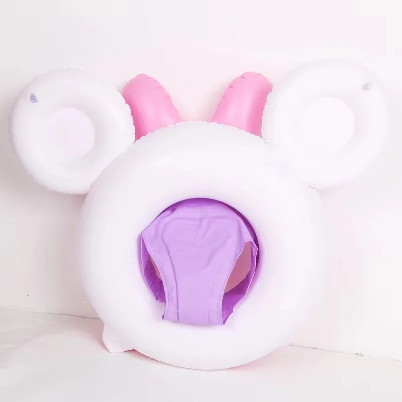 Baby Swimming Float Ring Roof Inflatable Double Raft