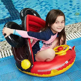 Baby Swimming Float Ring Roof Inflatable Double Raft