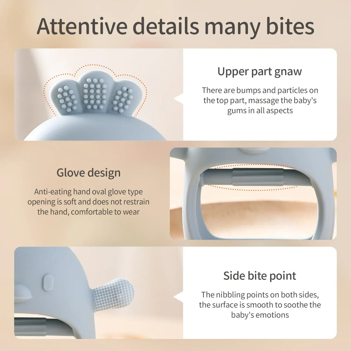 Baby Teether Gloves Kids Teething Silicone Dental Care