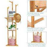 Bamboo Coat Rack Tree Cloth Hanger 9 Hooks