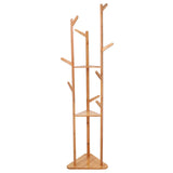 Bamboo Coat Rack Tree Cloth Hanger 9 Hooks