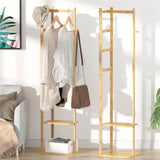 Bamboo Garment Rack, Clothing Rack with 2 Tier