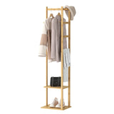 Bamboo Garment Rack, Clothing Rack with 2 Tier