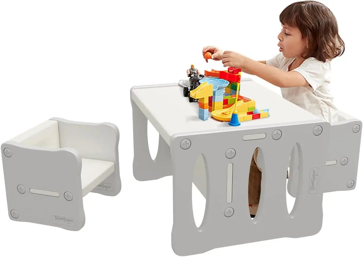 BanaSuper Kid's Table and 2 Chairs Set Plastic