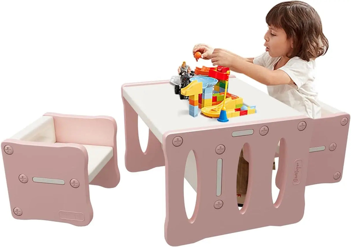 BanaSuper Kid's Table and 2 Chairs Set Plastic