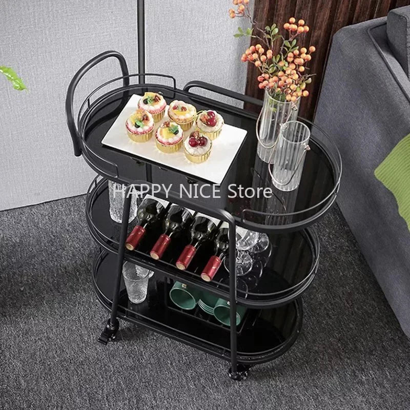 Bar Cart Trolley Organizer 3 Tier Rolling Beach