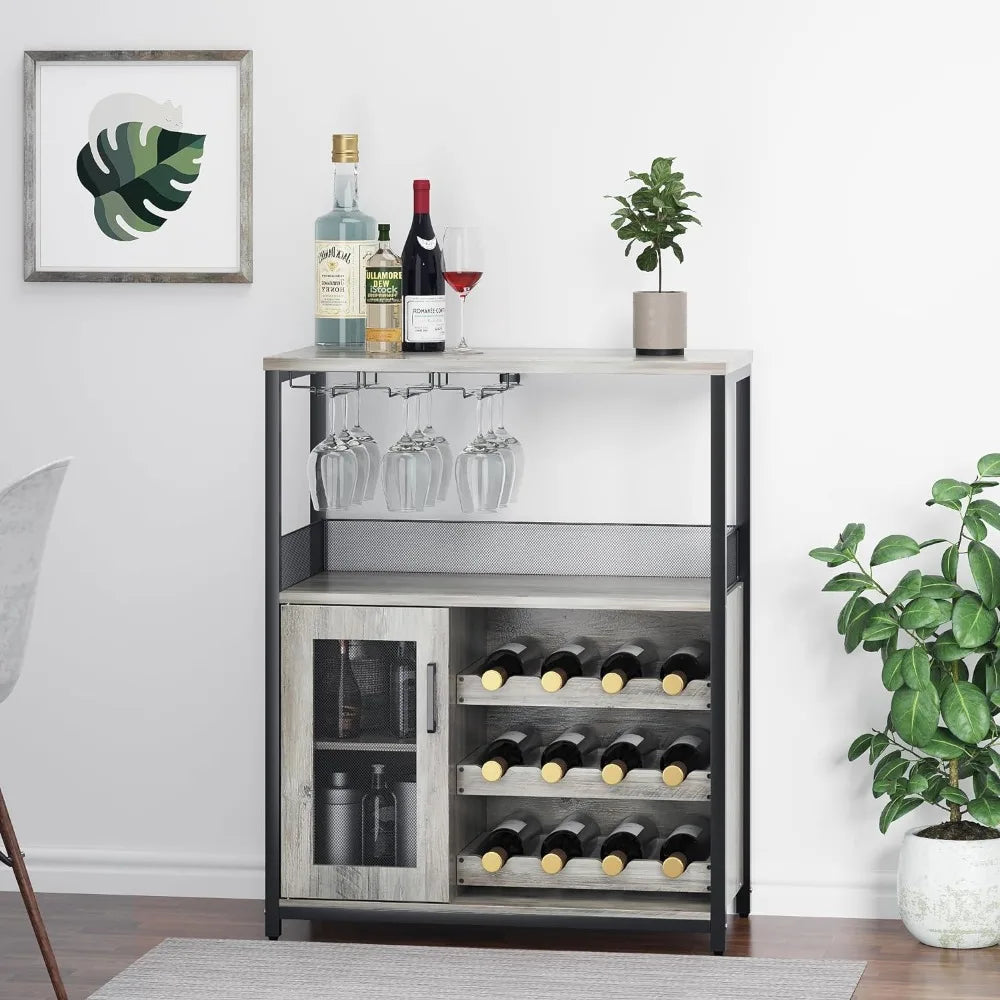 Bar cabinet with removable wine rack and 1