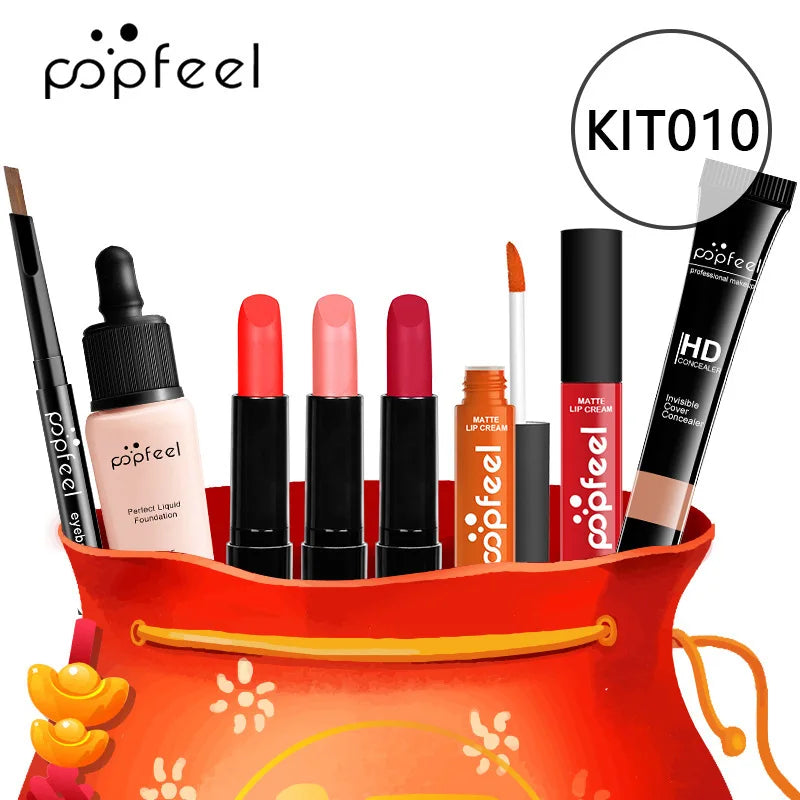 Beginner Makeup Set Basic Eyeshadow Lipstick Foundation Lip