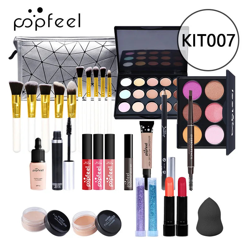 Beginner Makeup Set Basic Eyeshadow Lipstick Foundation Lip