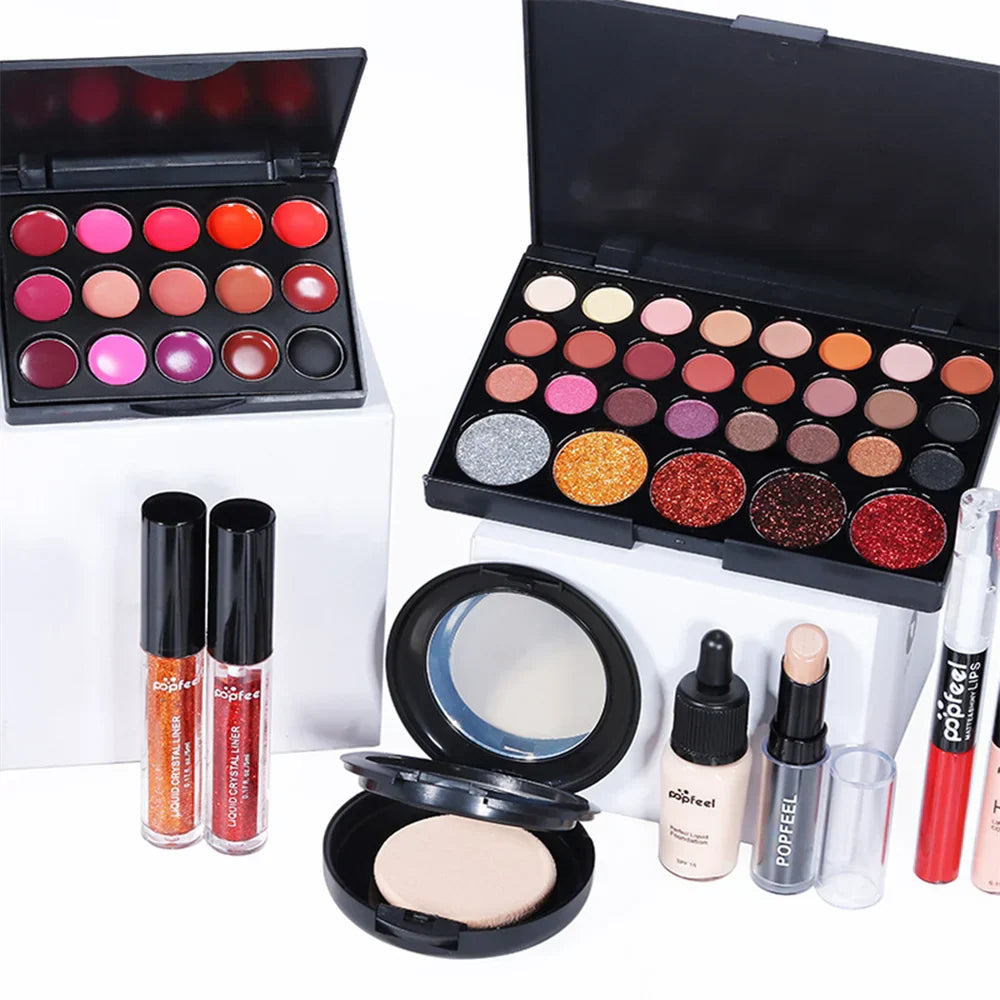 Beginner Makeup Set Basic Eyeshadow Lipstick Foundation Lip
