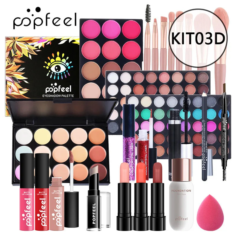 Beginner Makeup Set Basic Eyeshadow Lipstick Foundation Lip