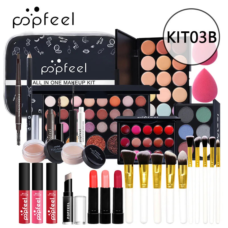 Beginner Makeup Set Basic Eyeshadow Lipstick Foundation Lip