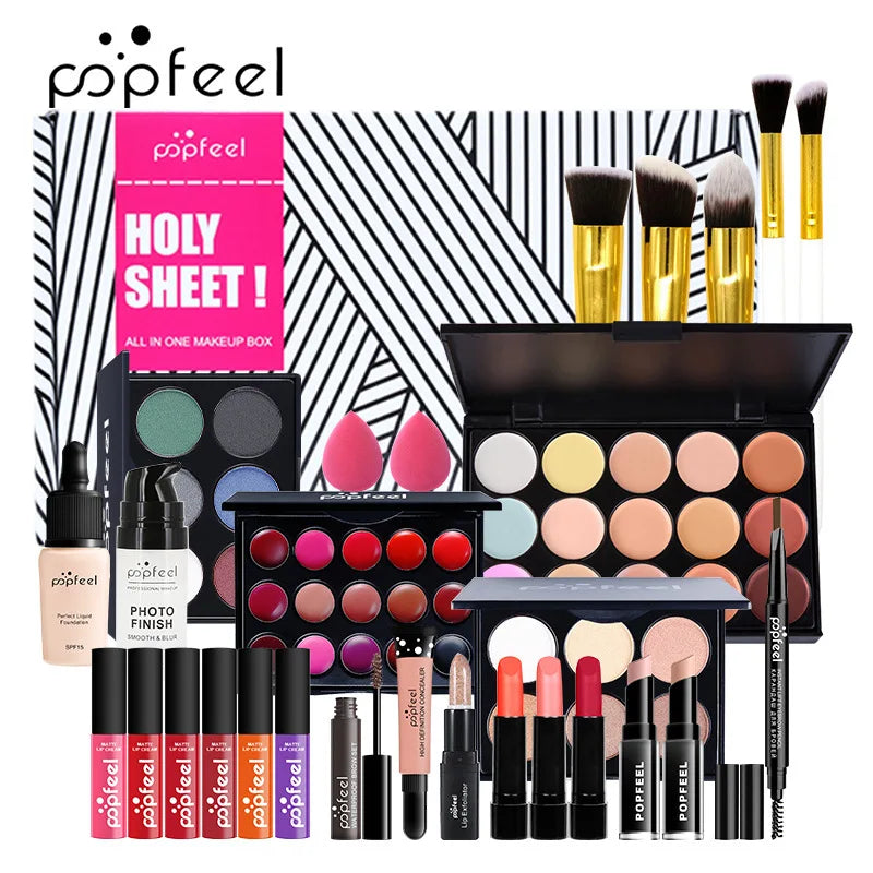 Beginner Makeup Set Basic Eyeshadow Lipstick Foundation Lip