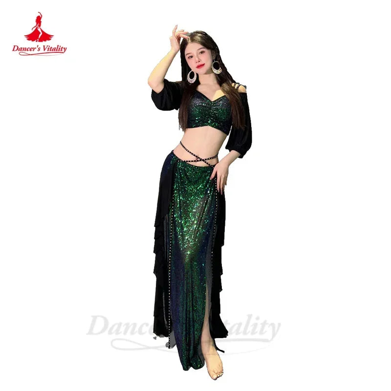 Belly Dance Costume Set for Women Short Sleeves