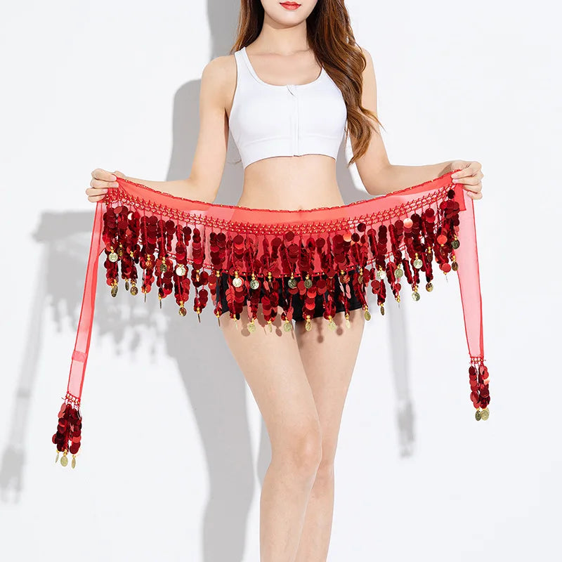 Belly Dance Sequined Waist Chain Copper Coin Waist