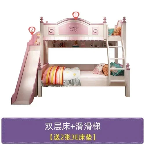 Bilayer Princess Children Beds Split Slide Up And