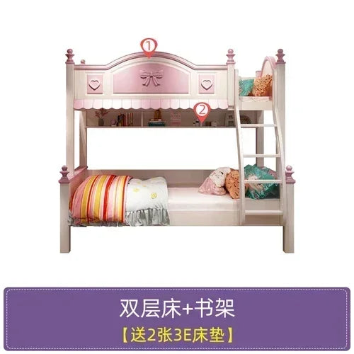 Bilayer Princess Children Beds Split Slide Up And