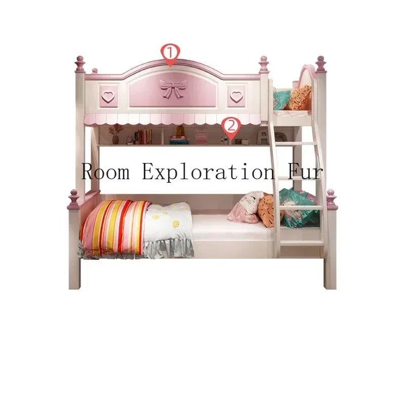 Bilayer Princess Children Beds Split Slide Up And