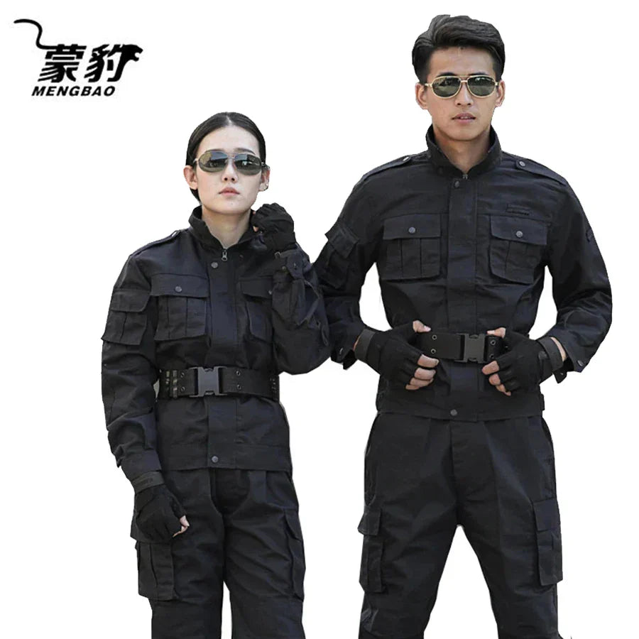 Black Military Uniform Tactical Suit Combat Shirt Uniforms