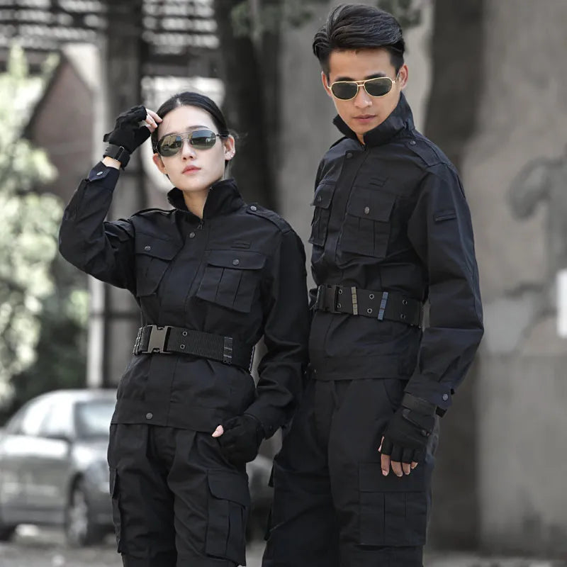 Black Military Uniform Tactical Suit Combat Shirt Uniforms