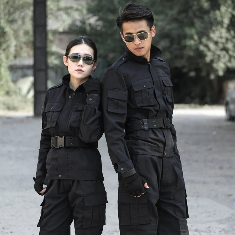 Black Military Uniform Tactical Suit Combat Shirt Uniforms