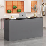 Black Minimalist Reception Desks Nordic Counter Luxury Office