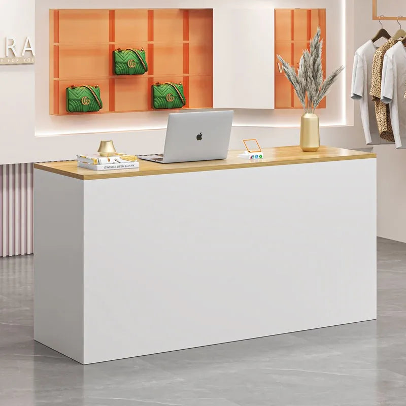 Black Minimalist Reception Desks Nordic Counter Luxury Office