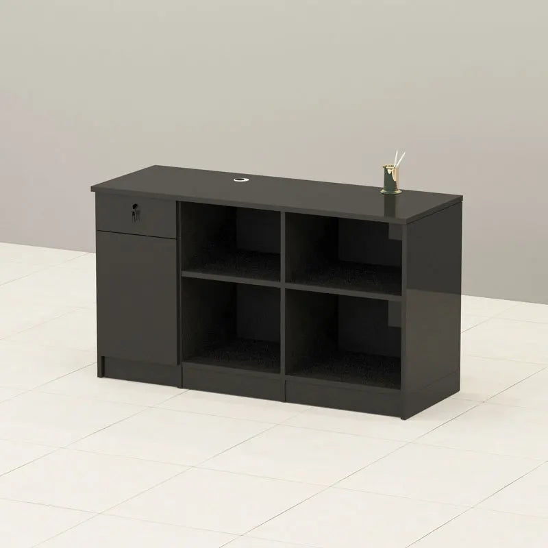 Black Minimalist Reception Desks Nordic Counter Luxury Office