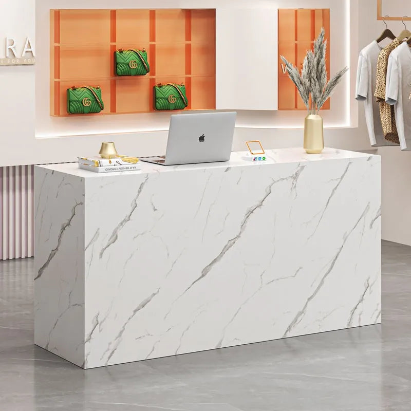 Black Minimalist Reception Desks Nordic Counter Luxury Office