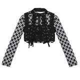 Black Sequins Vest White Pants For Girls Jazz