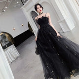 Black long sweat sequined lady girl women princess