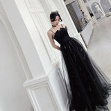Black long sweat sequined lady girl women princess