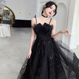 Black long sweat sequined lady girl women princess