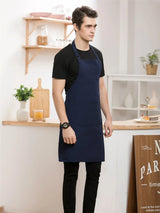 Blue White Chef Apron for Men Women Printing