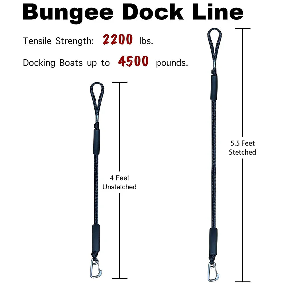Boat Bungee Dock Lines Cords Docking Rope for