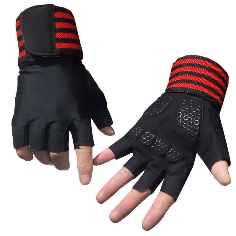 Body Building Gym Training Fitness WeightLifting Red Gloves