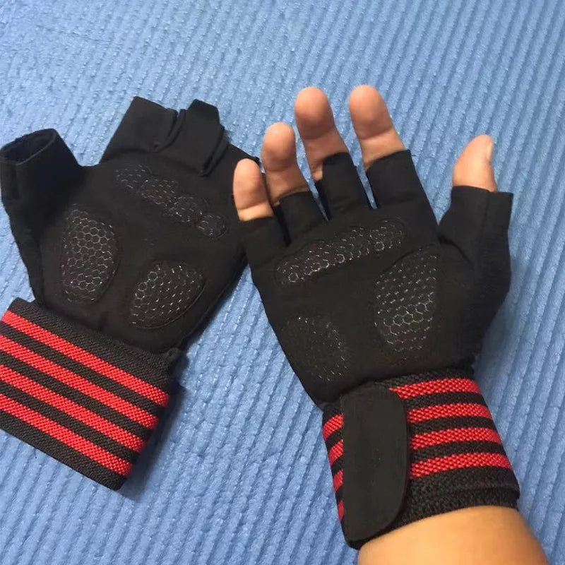 Body Building Gym Training Fitness WeightLifting Red Gloves