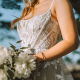 Boho Aline 2023 Wedding Dresses Spaghetti Straps Lace