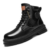 Botas Men Leather Shoes Fashion Motorcycle Men Ankle